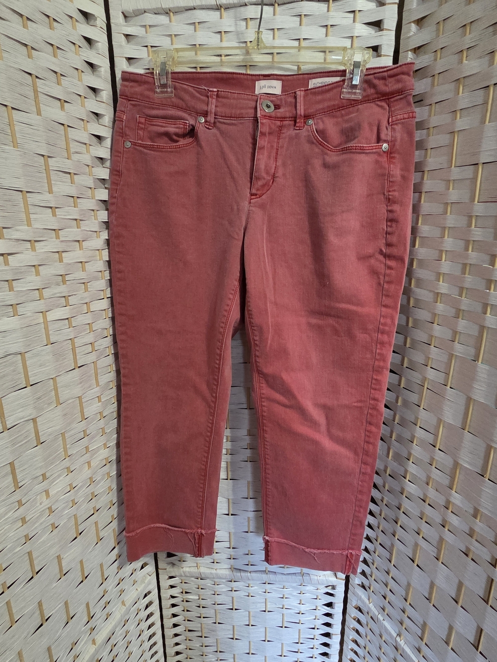 J. Jill Women’s Rose Red Authentic Fit Stretch Crop Jeans
